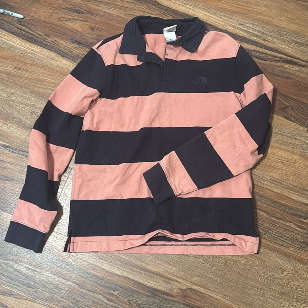 The North Face striped rugby vintage
